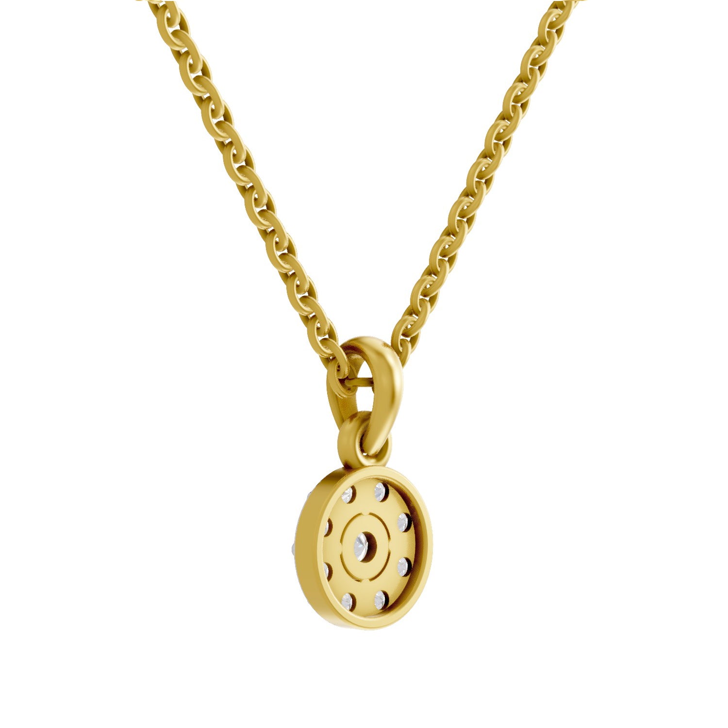 0.50 ct Halo Diamond Pendant in 14K