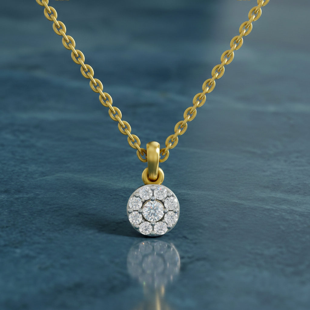 0.50 ct Halo Diamond Pendant in 14K