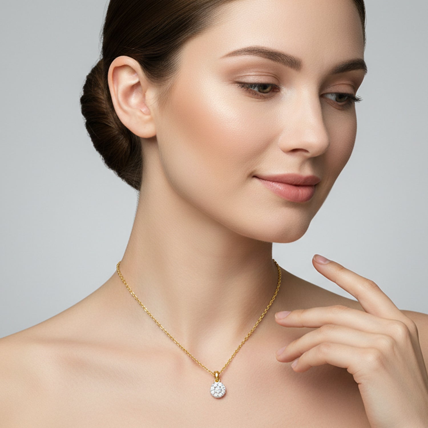 0.50 ct Halo Diamond Pendant in 14K