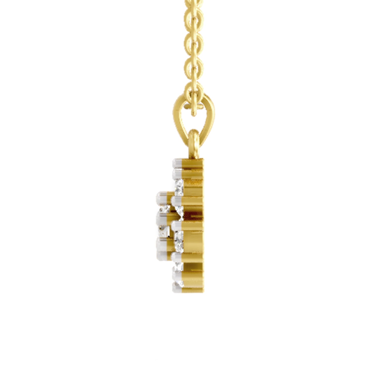 1.62 ct Round Shape Diamond Cluster Flower Pendant | 14K Yellow Gold