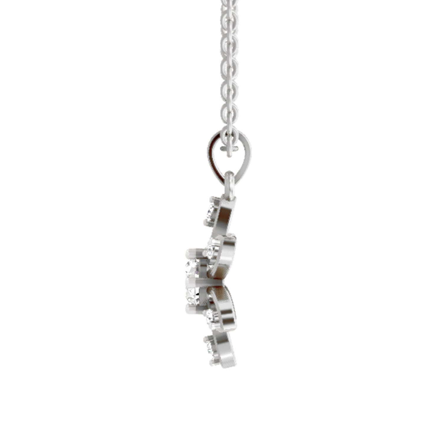 1 ct Round Shape Floral Solitaire Diamond Pendant | 14K White Gold