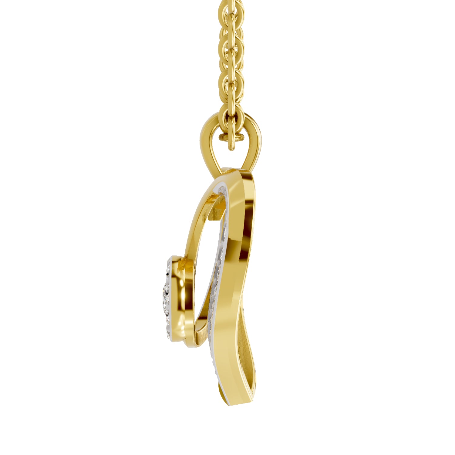 0.45 Carat | 925 Sterling Silver Gold Plated Heart Pendant Necklace