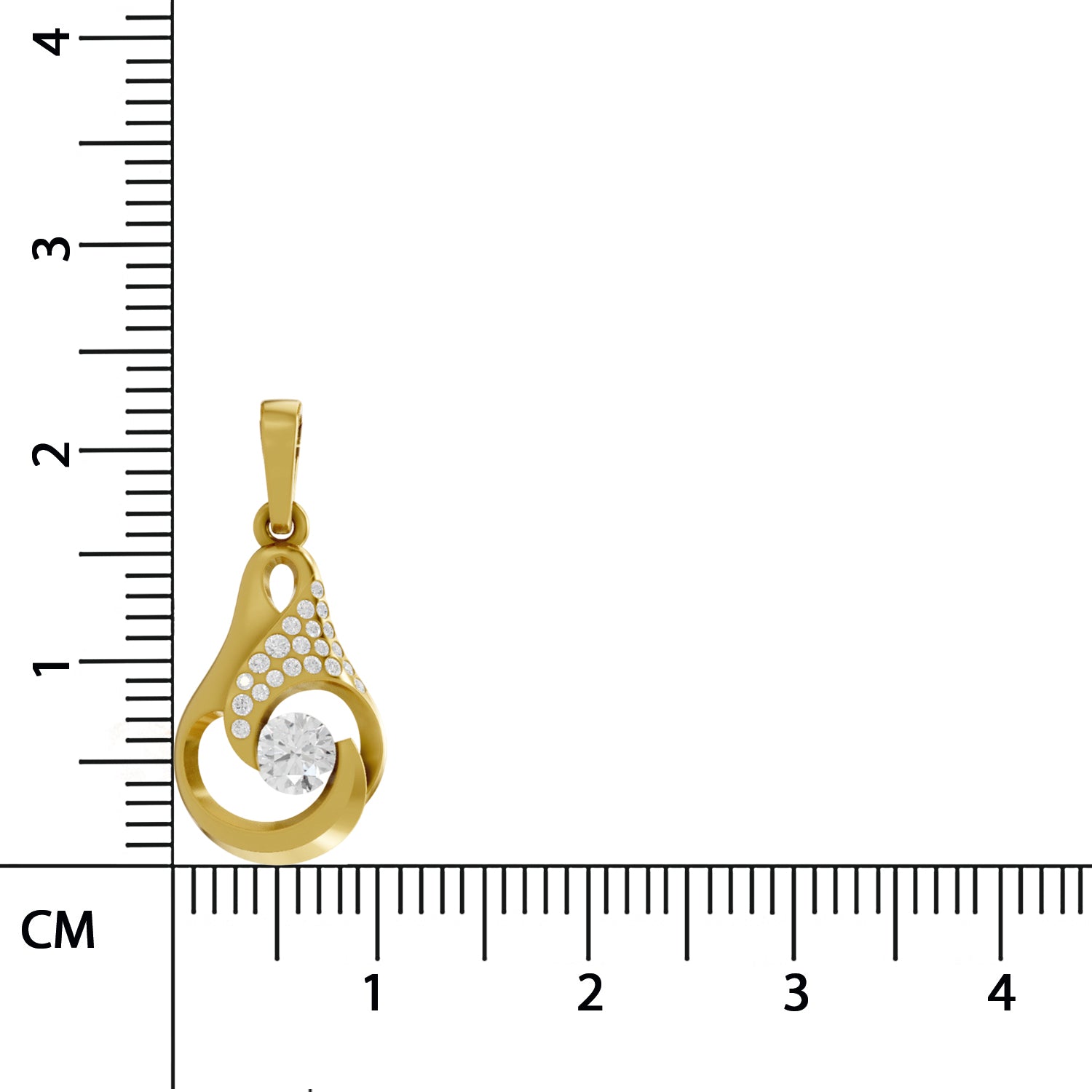 0.29 Round Shape | 925 Sterling Silver Gold Plated Swirl Pendant