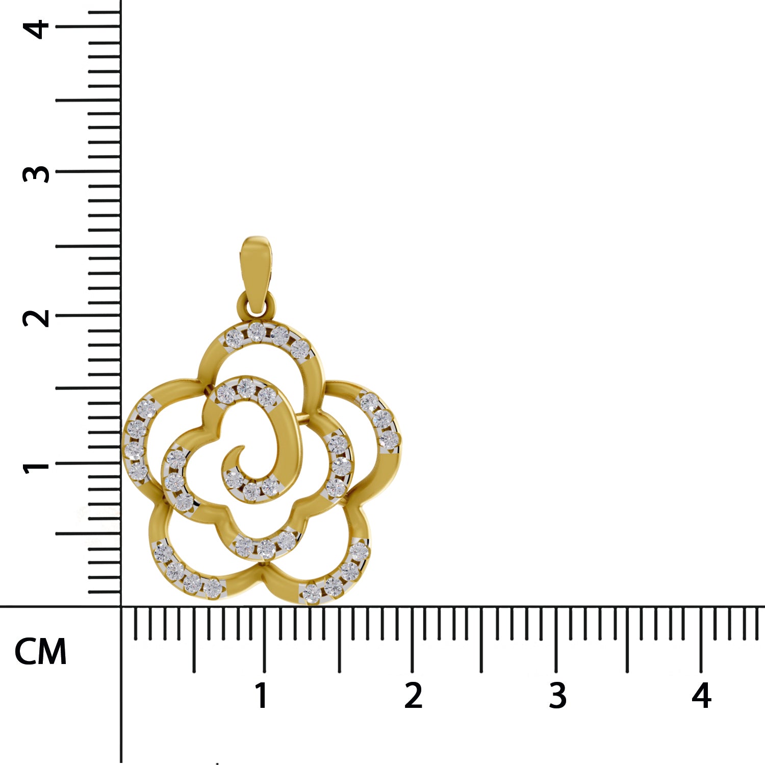 0.33 Round Shape | 925 Sterling Silver Gold Plated Floral Pendant