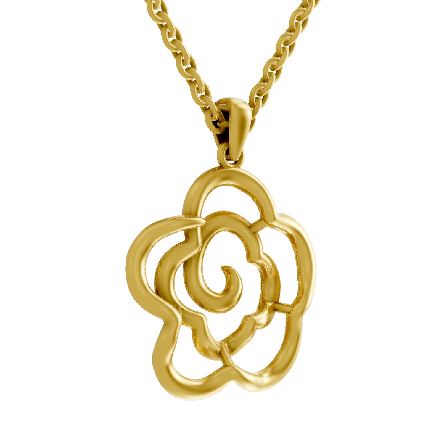 0.33 Round Shape | 925 Sterling Silver Gold Plated Floral Pendant