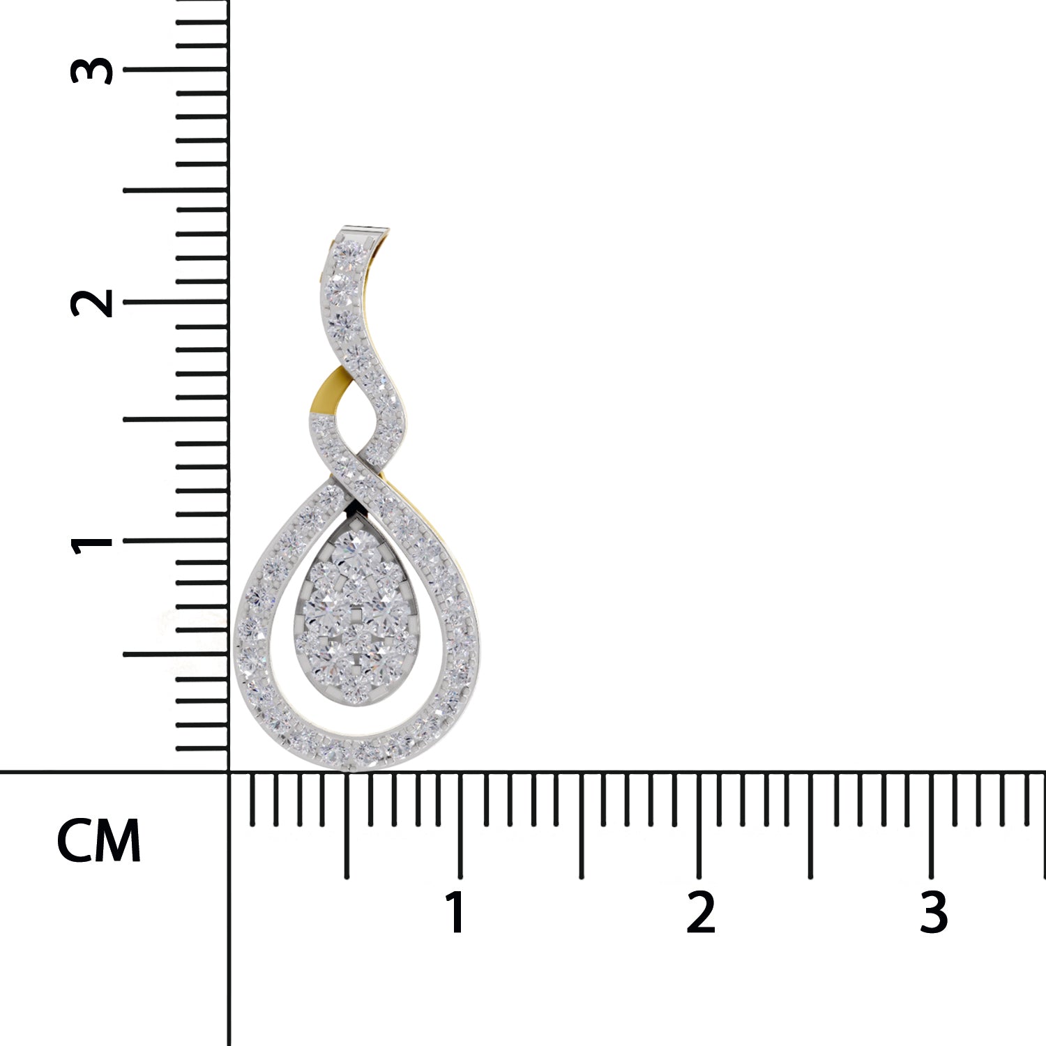 0.52 Round Shape | 925 Sterling Silver Gold Plated Teardrop Pendant