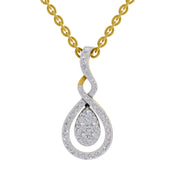 0.52 Round Shape | 925 Sterling Silver Gold Plated Teardrop Pendant