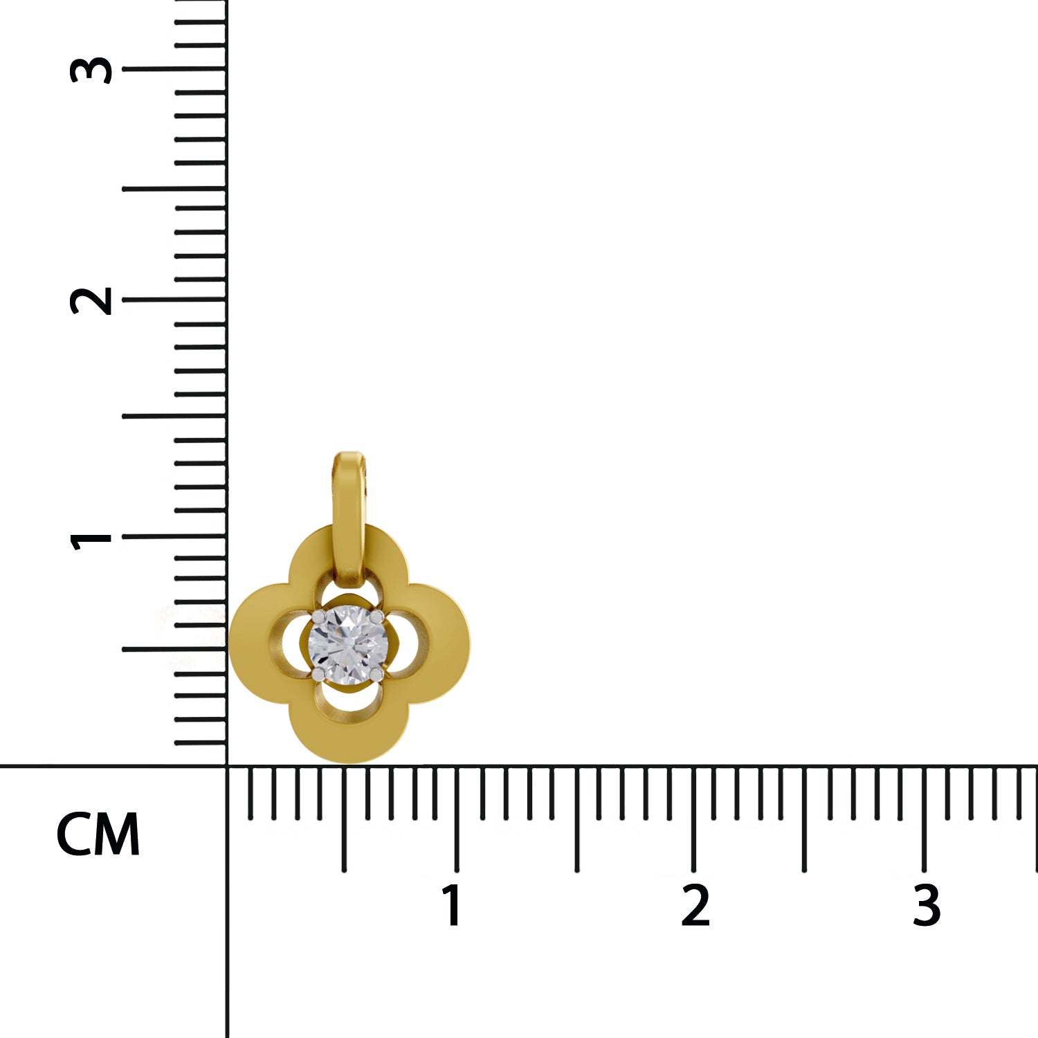 0.12 Round Shape | 925 Sterling Silver Gold Plated Floral Pendant