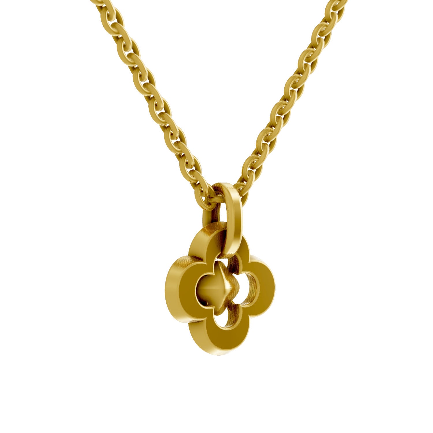 0.12 Round Shape | 925 Sterling Silver Gold Plated Floral Pendant