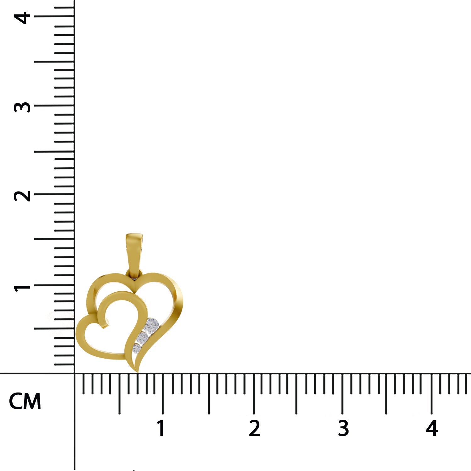 0.09 Round Shape | 925 Sterling Silver Gold Plated Heart Pendant