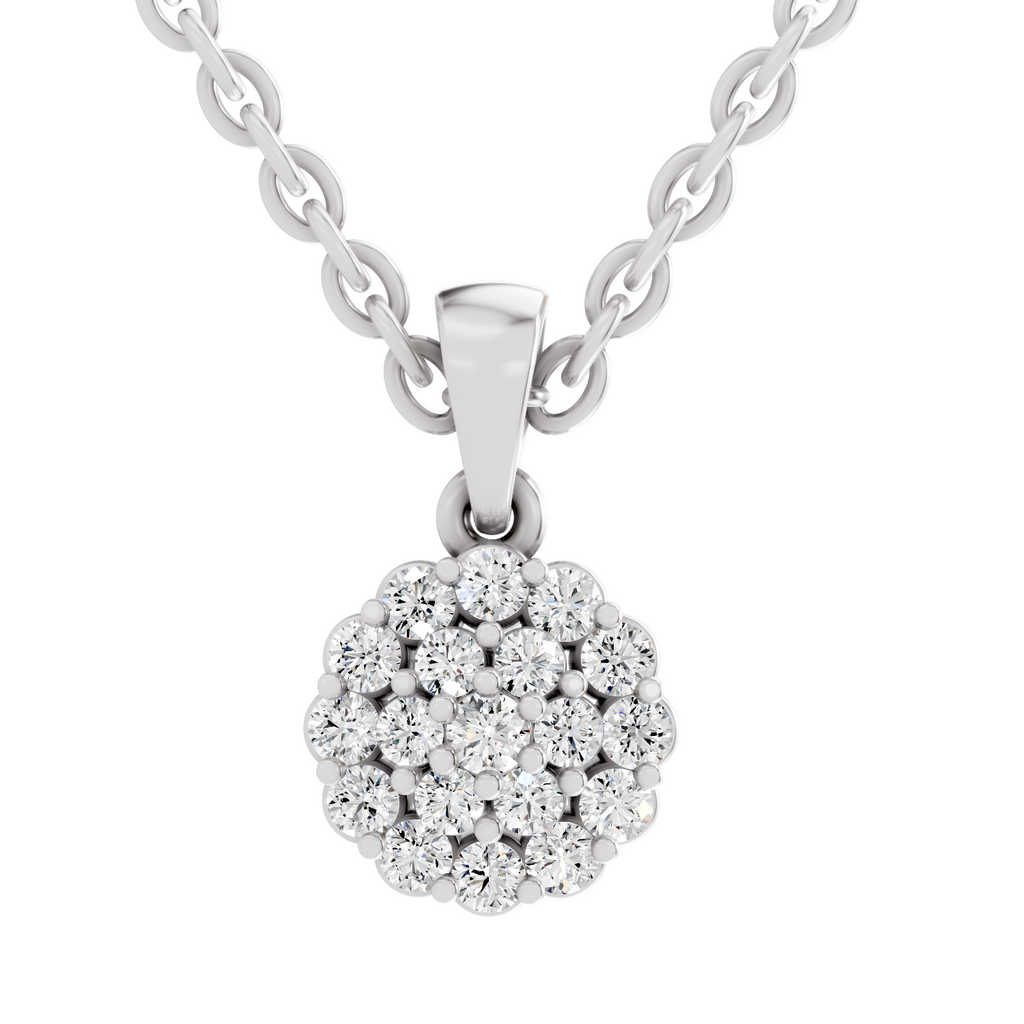 0.31 Carat Snowflake Halo Pendant | 14K White Gold