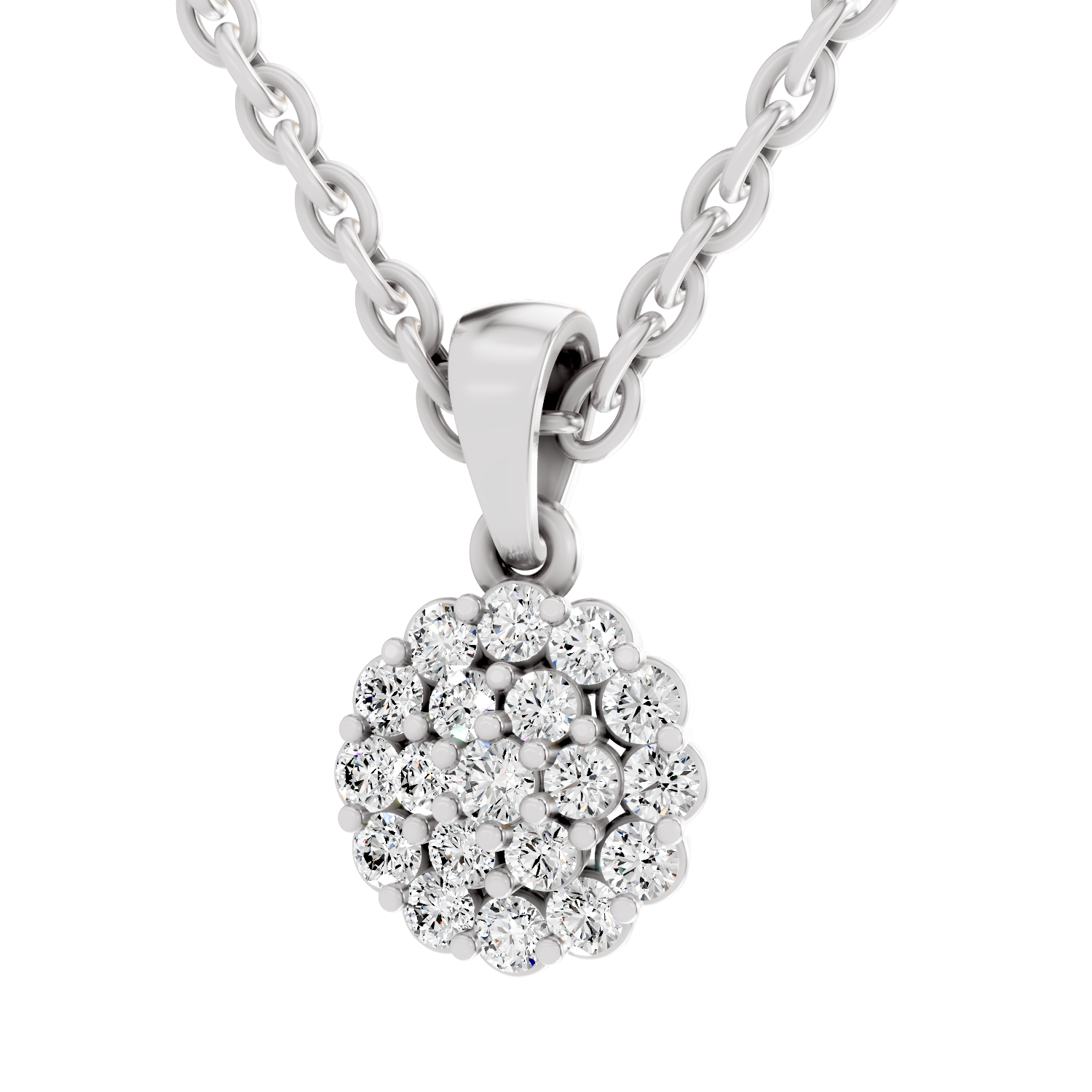 0.31 Carat Snowflake Halo Pendant | 14K White Gold