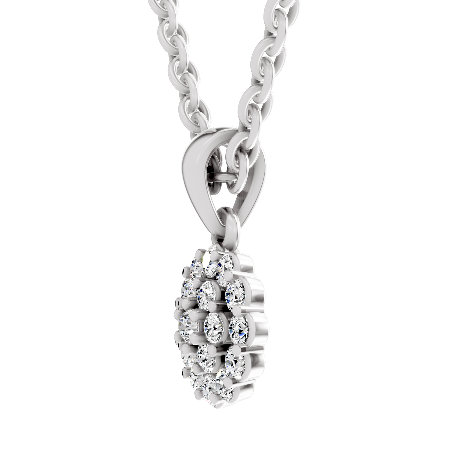 0.31 Carat Snowflake Halo Pendant | 14K White Gold