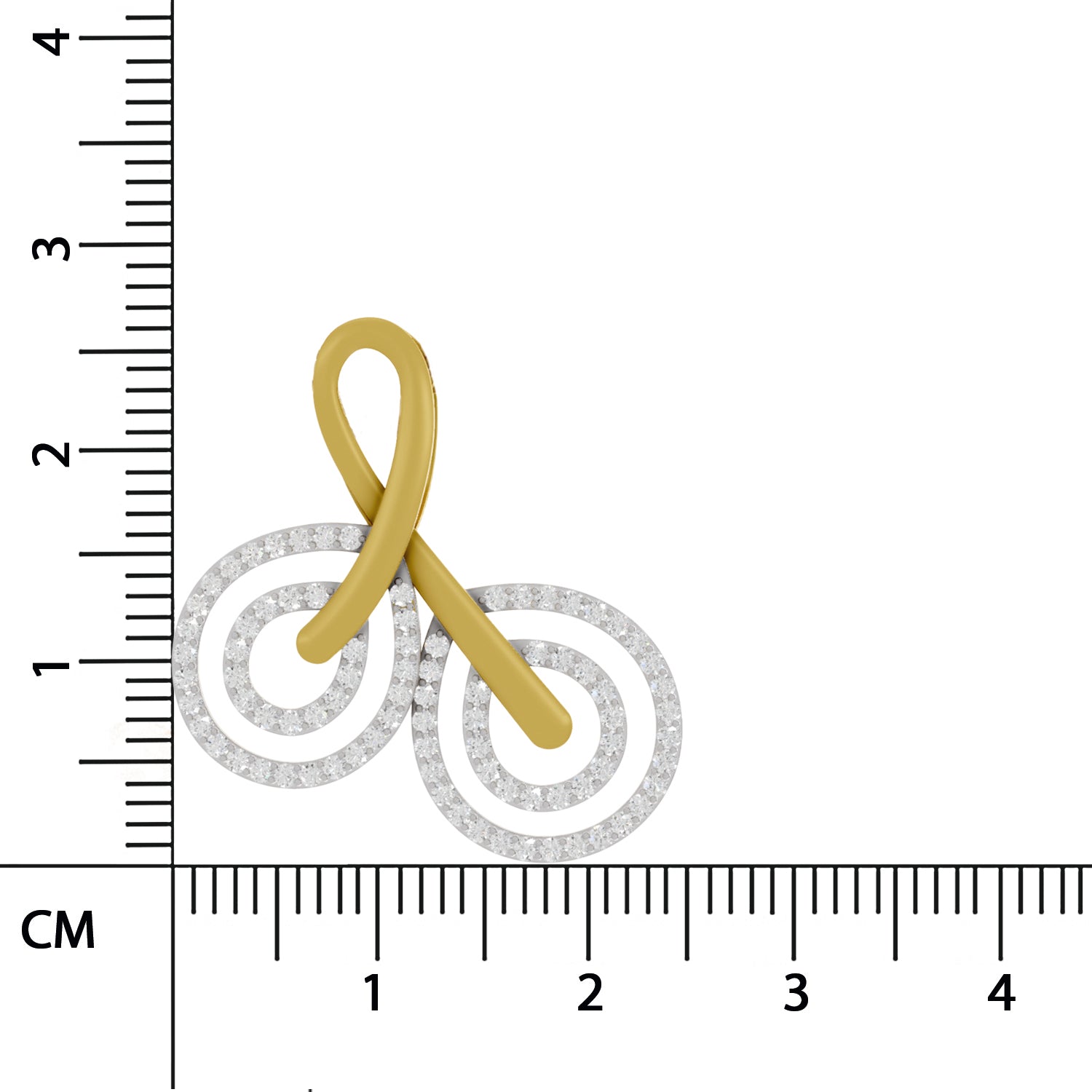 0.5 Round Shape | 925 Sterling Silver Gold Plated Eternity Swirls Pendant