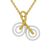 0.5 Round Shape | 925 Sterling Silver Gold Plated Eternity Swirls Pendant