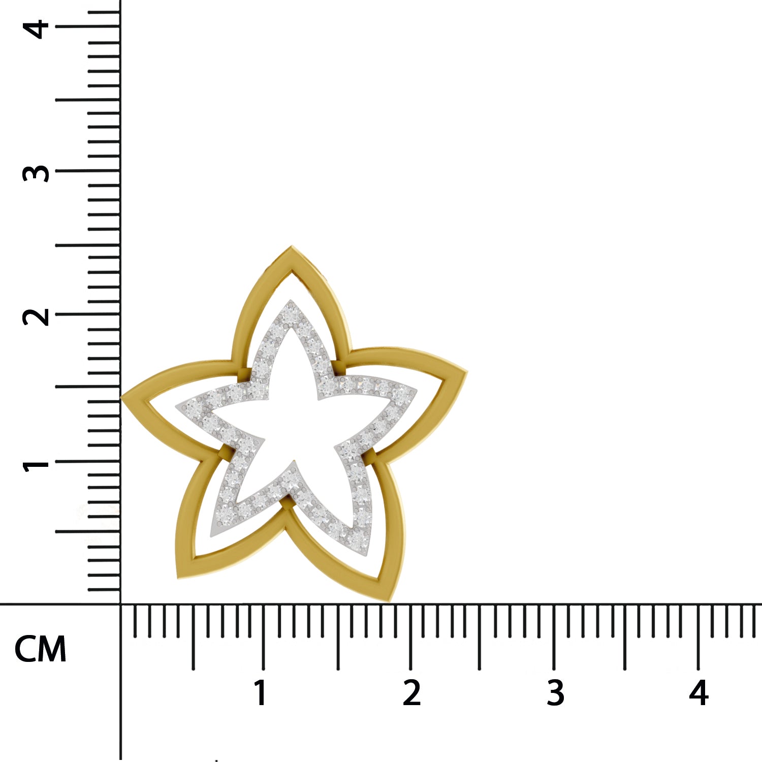 0.28 Round Shape | 925 Sterling Silver Gold Plated Floral Pendant