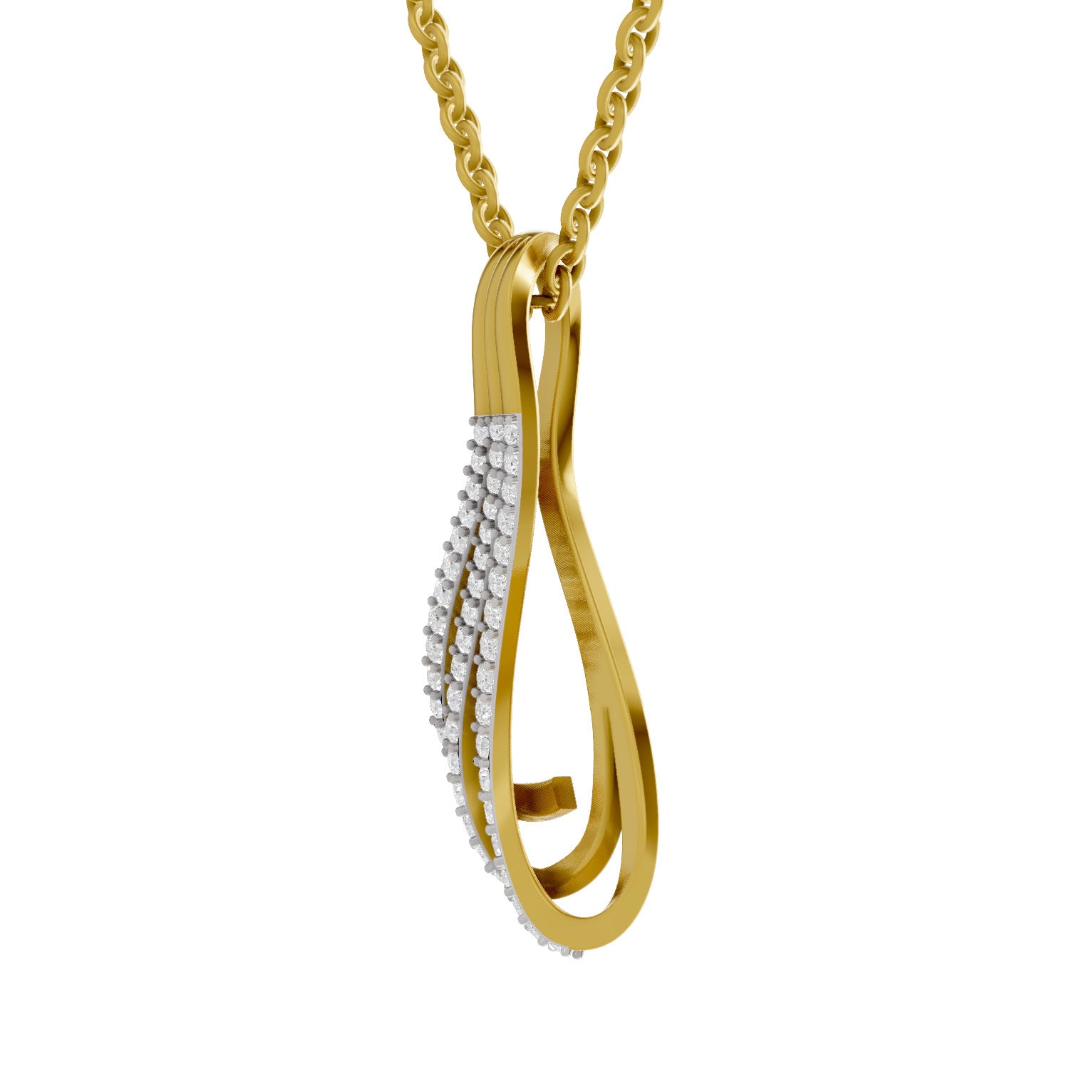 0.4 Round Shape | 925 Sterling Silver Gold Plated Pendant