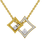 0.51 Round Shape | 925 Sterling Silver Gold Plated Pendant