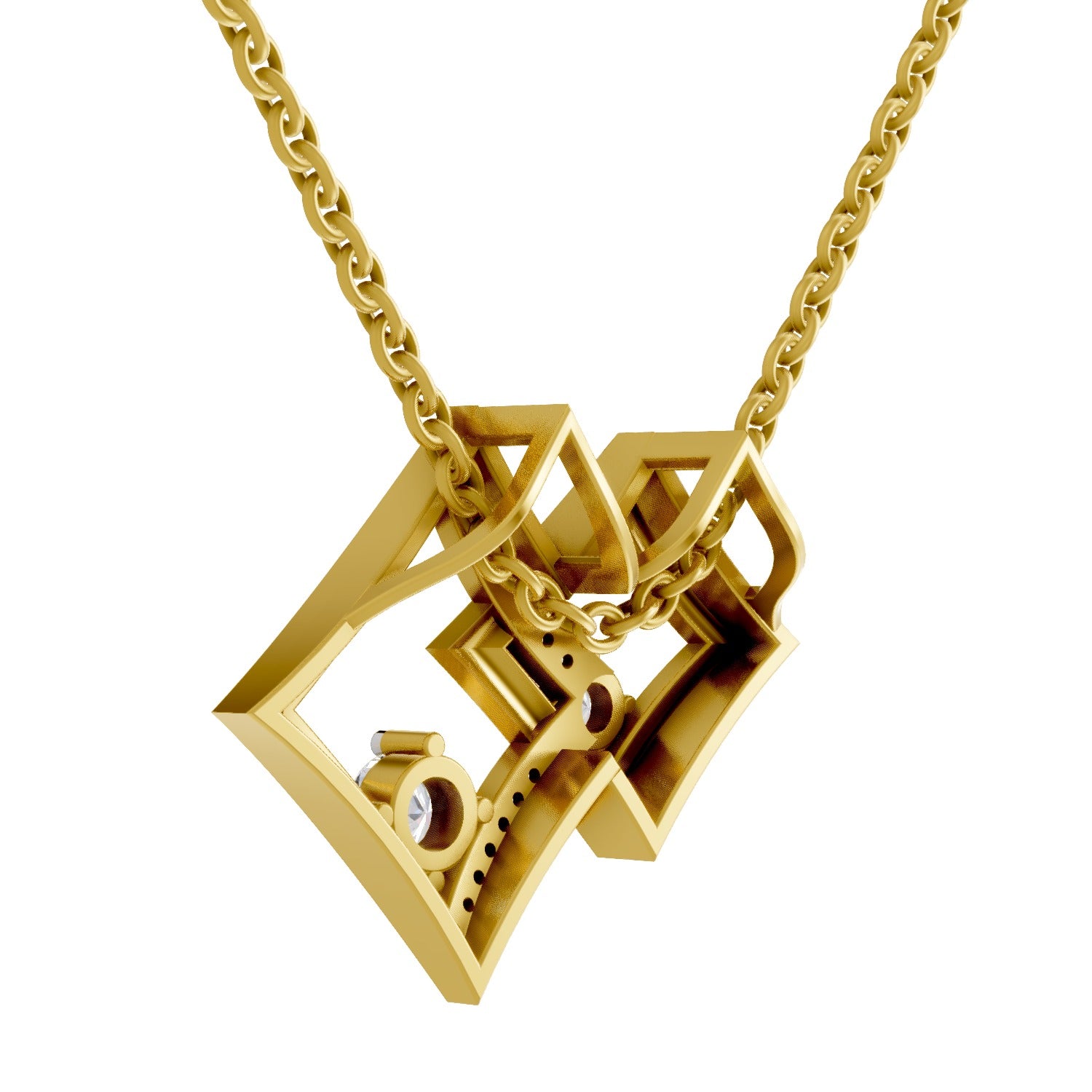 0.51 Round Shape | 925 Sterling Silver Gold Plated Pendant