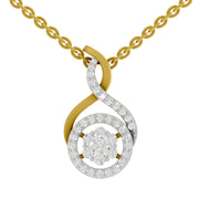 0.56 Round Shape | 925 Sterling Silver Gold Plated Pendant
