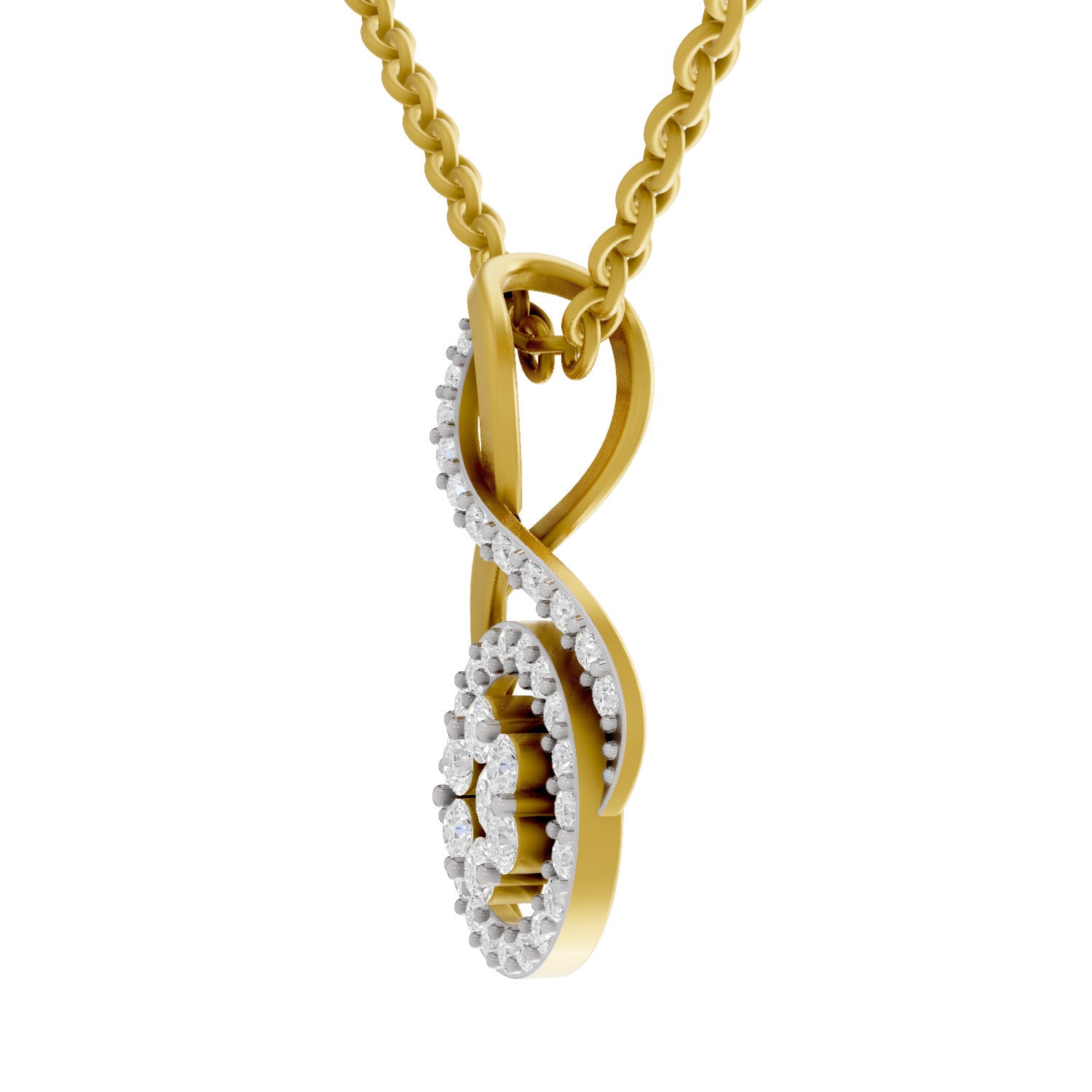 0.56 Round Shape | 925 Sterling Silver Gold Plated Pendant