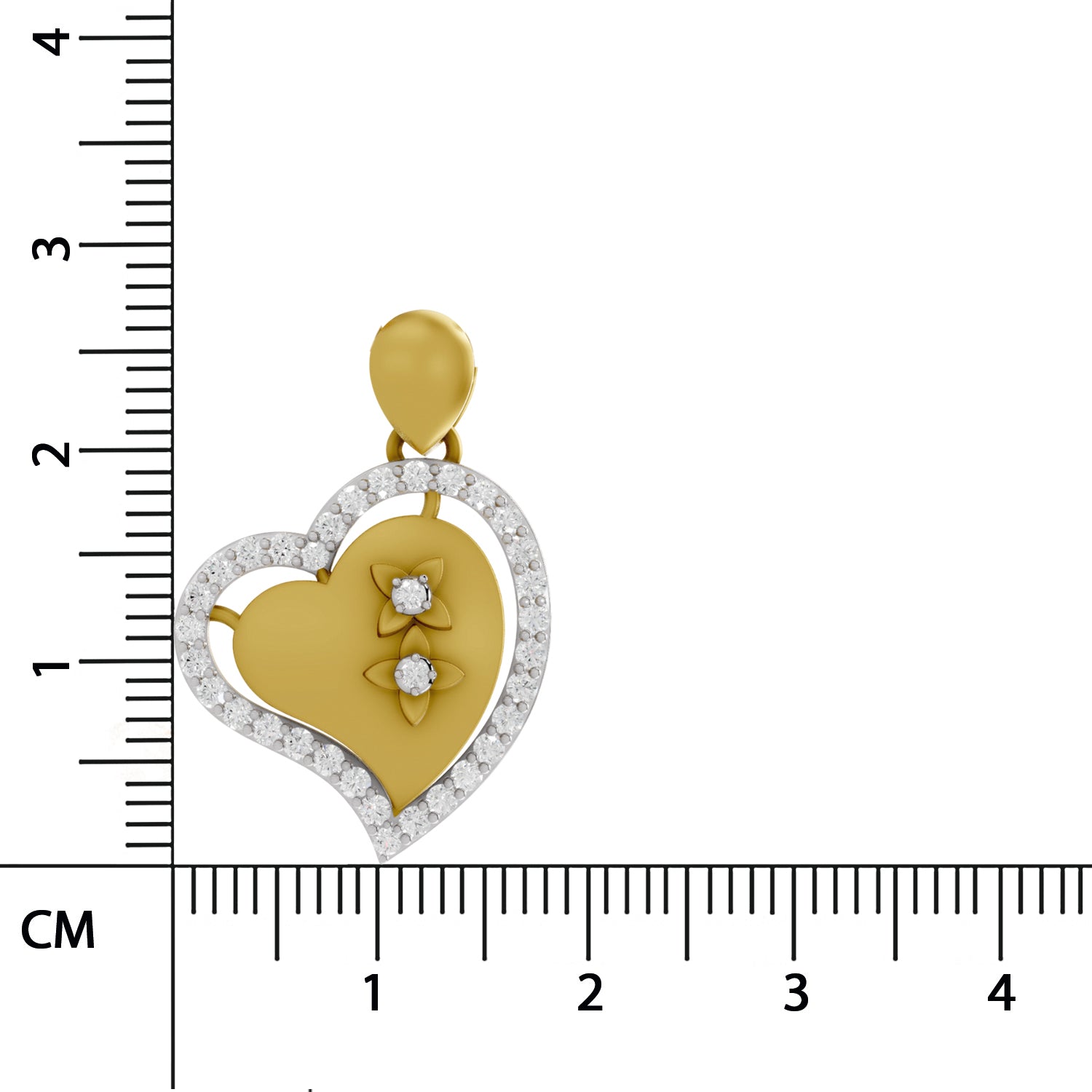 0.41 Round Shape | 925 Sterling Silver Gold Plated Heart Pendant