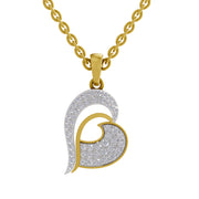 0.35 Round Shape | 925 Sterling Silver Gold Plated Heart Pendant