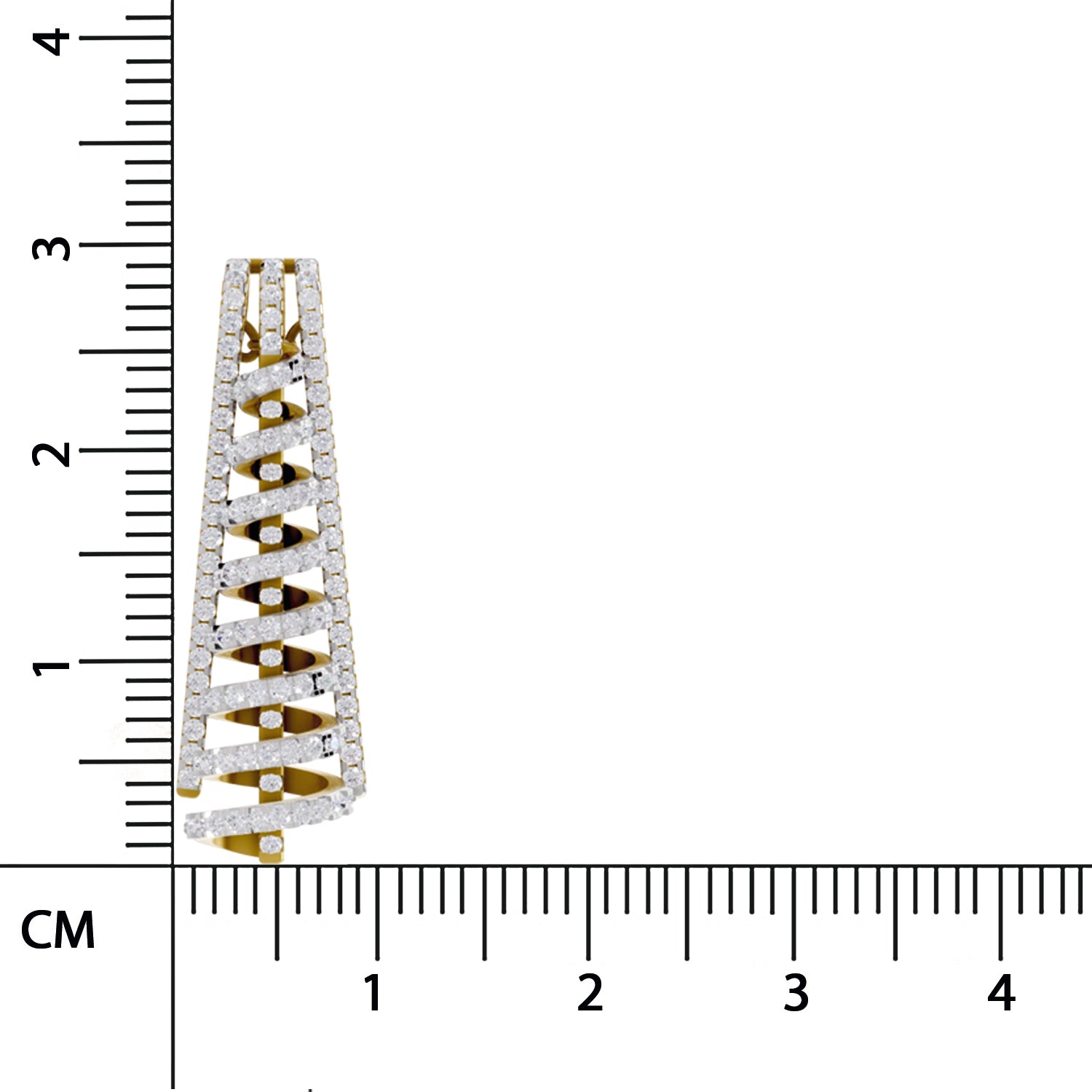 0.58 Round Shape | 925 Sterling Silver Gold Plated Spiral  Pendant