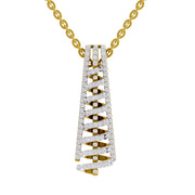 0.58 Round Shape | 925 Sterling Silver Gold Plated Spiral  Pendant