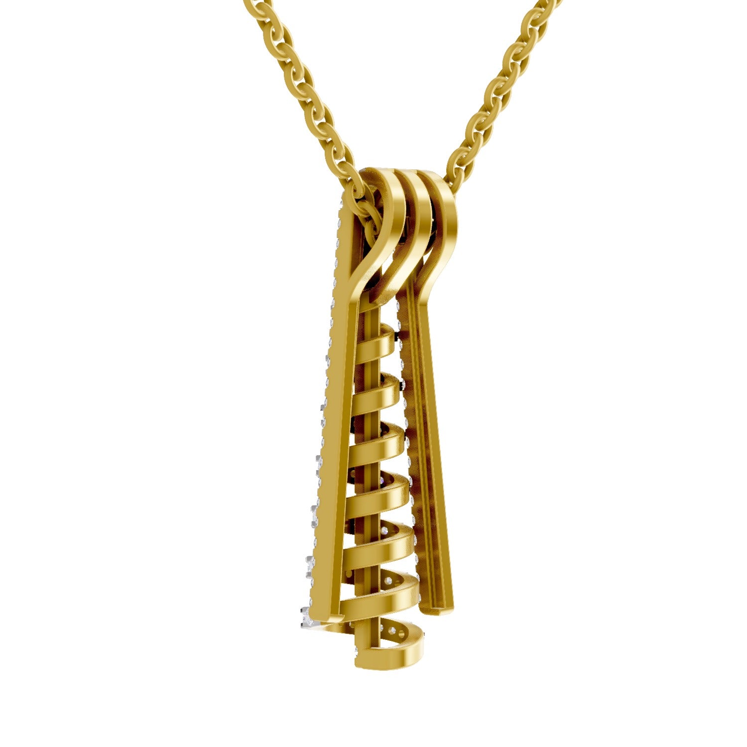 0.58 Round Shape | 925 Sterling Silver Gold Plated Spiral  Pendant