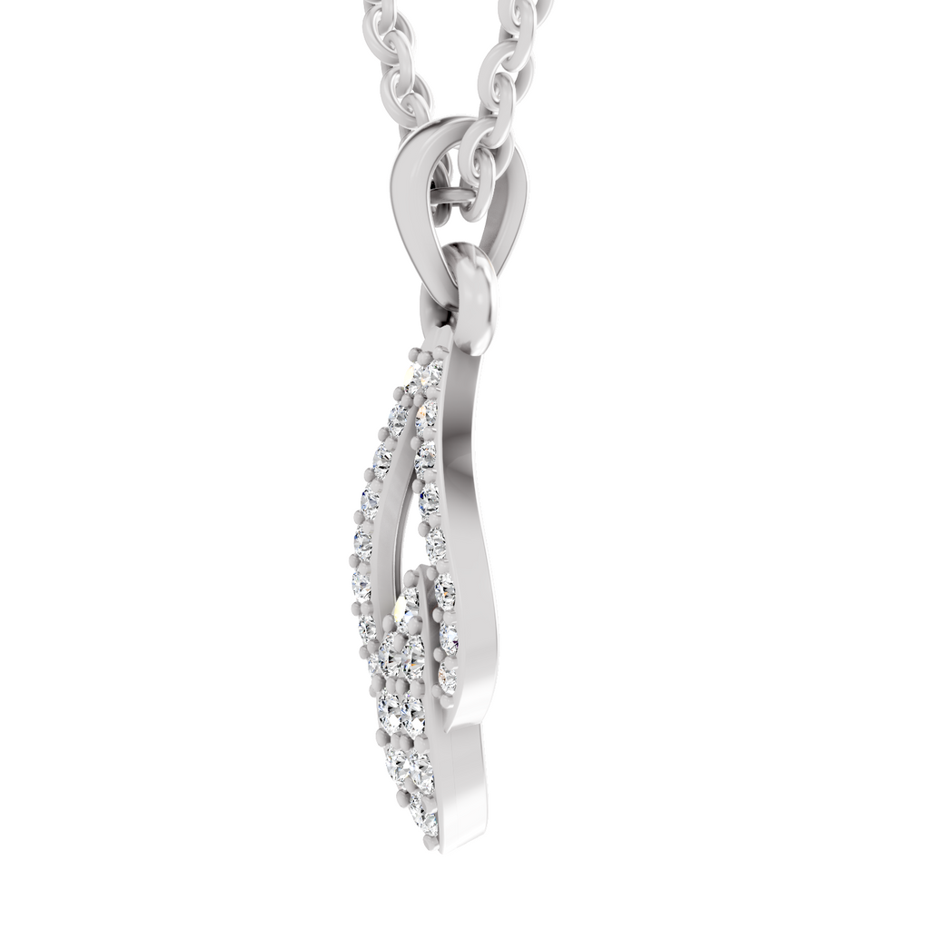 0.29 Carat Dewdrop Leaf Pendant | 14K White Gold