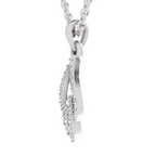 0.29 Carat Dewdrop Leaf Pendant | 14K White Gold