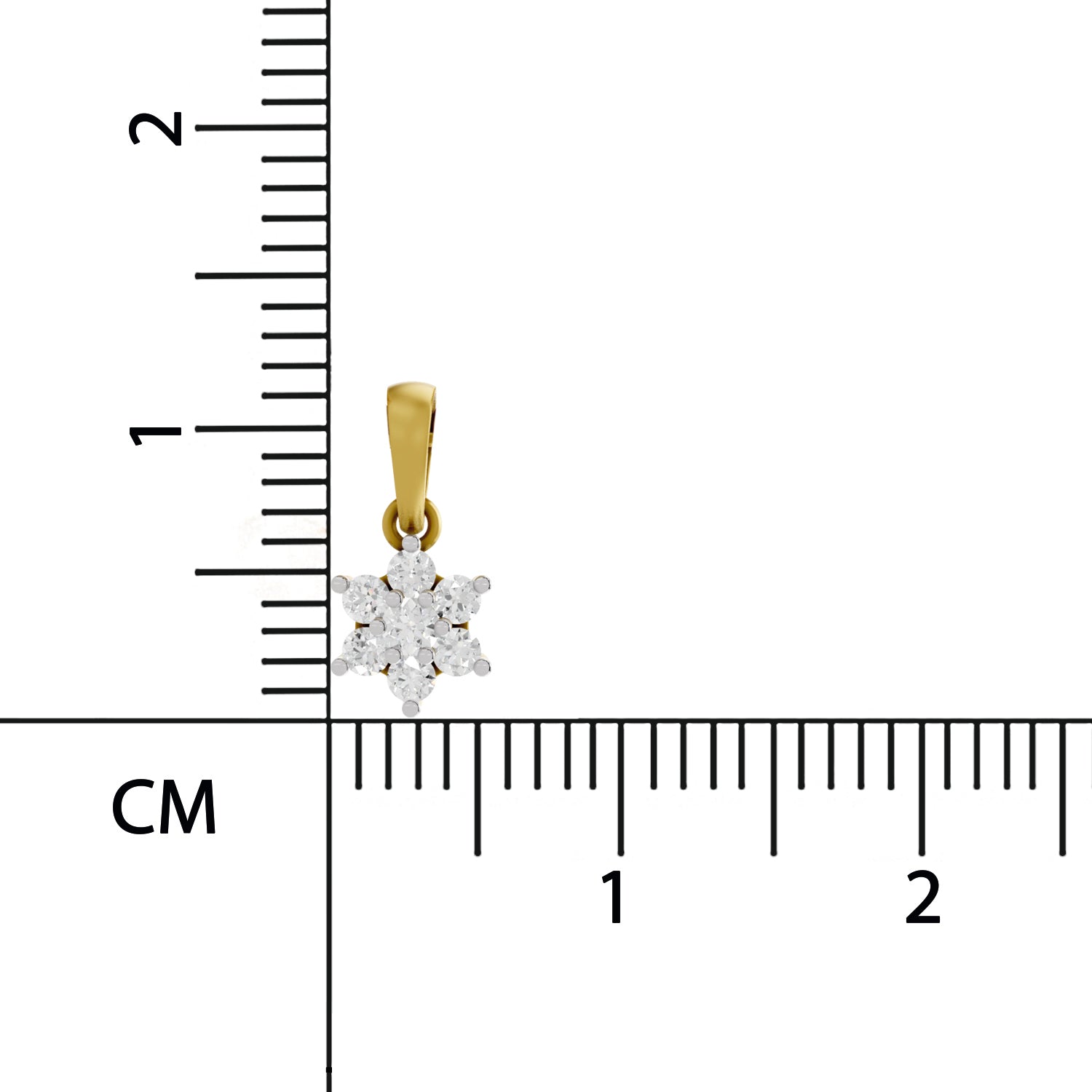 0.11 Round Shape | 925 Sterling Silver Gold Plated Floral Pendant