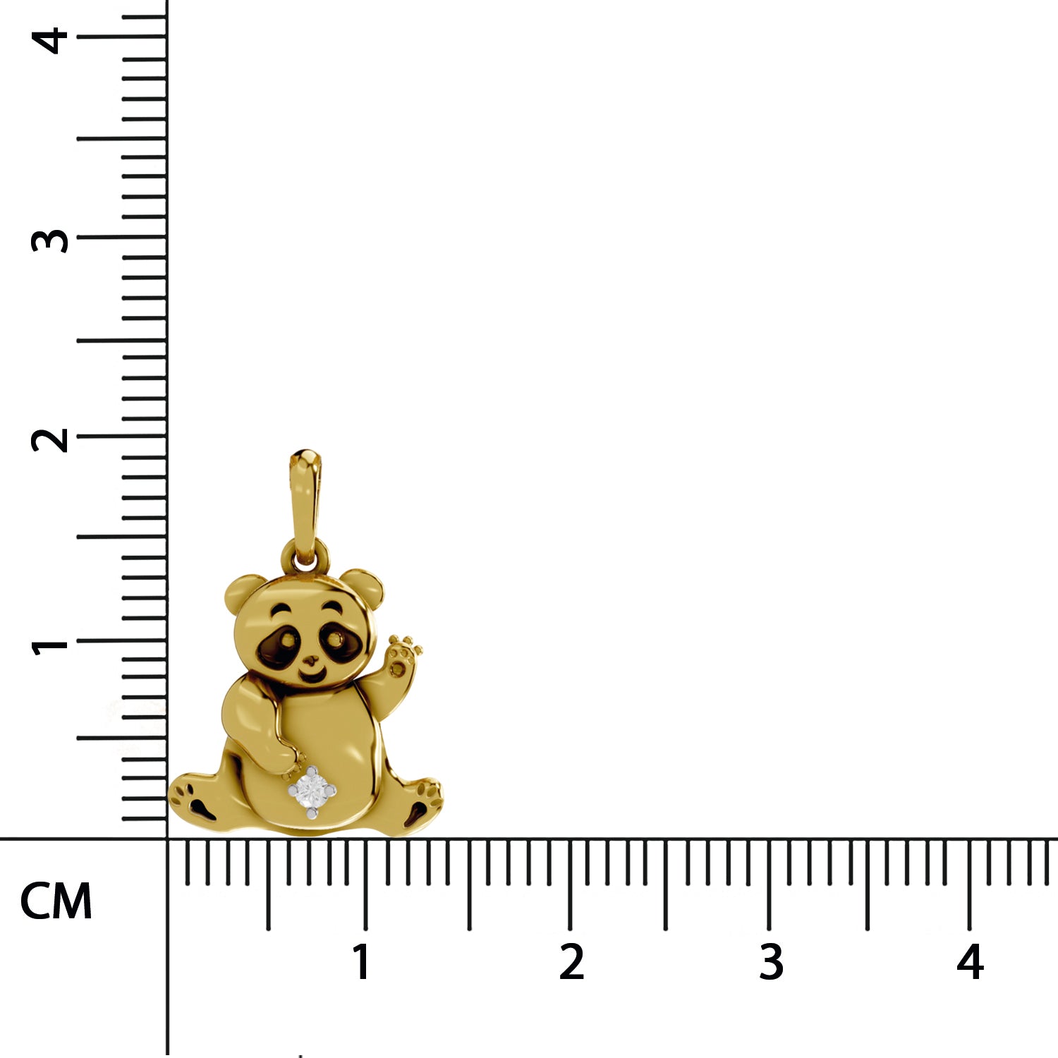 0.02 Round Shape | 925 Sterling Silver Gold Plated Panda Sparq Pendant
