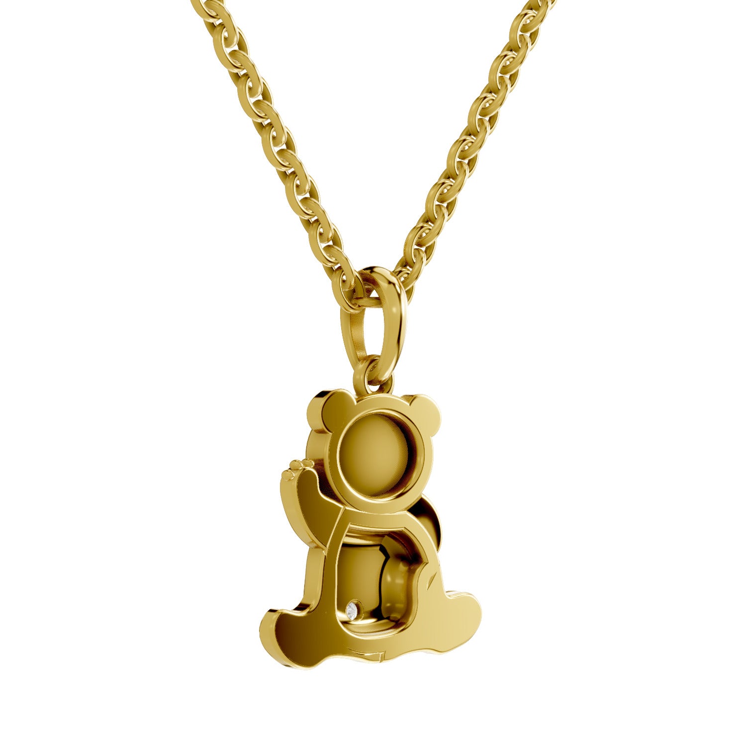 0.02 Round Shape | 925 Sterling Silver Gold Plated Panda Sparq Pendant