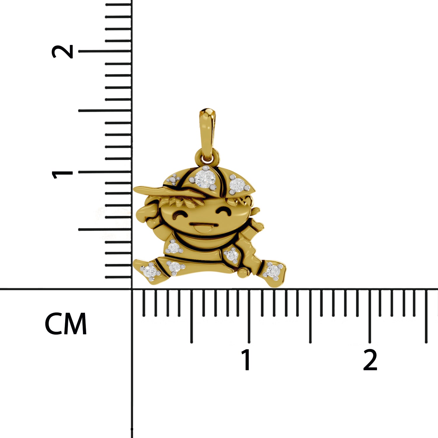 0.09 Round Shape | 925 Sterling Silver Gold Plated Joyful Jumper Pendant