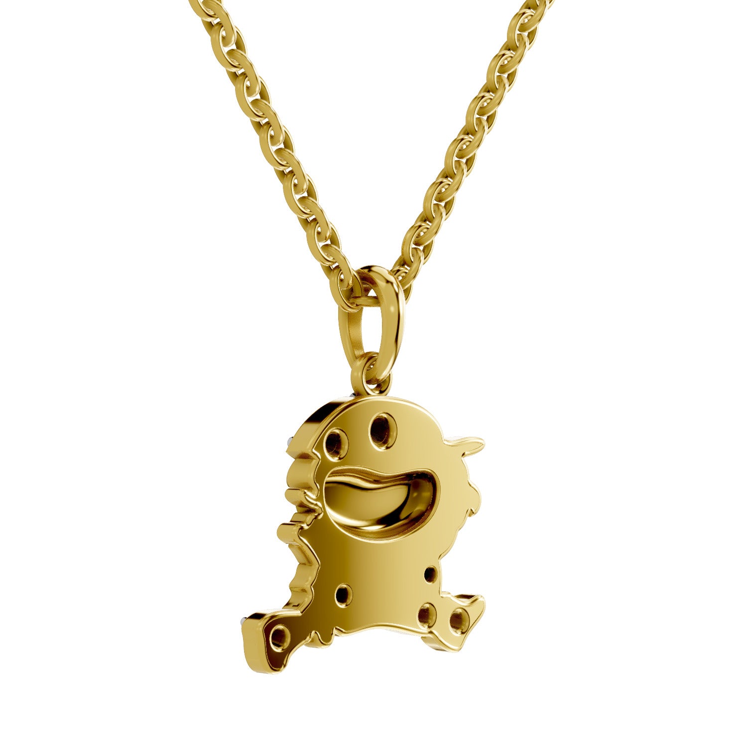 0.09 Round Shape | 925 Sterling Silver Gold Plated Joyful Jumper Pendant