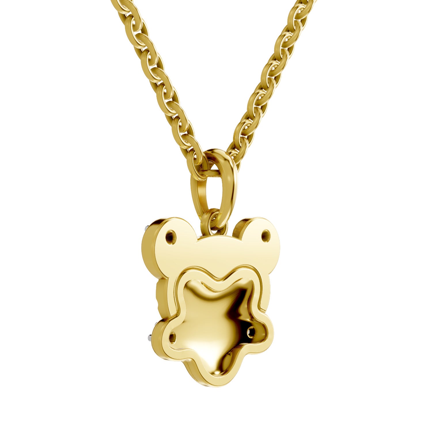 0.05 Round Shape | 925 Sterling Silver Gold Plated Twinkle Monkey Pendant