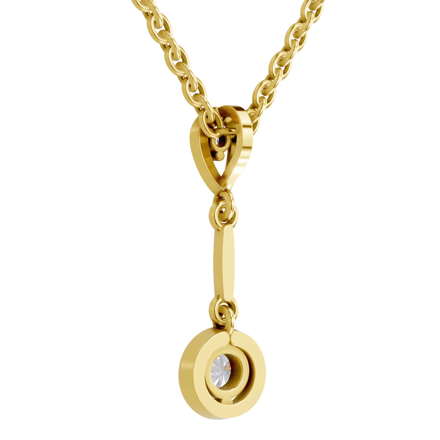 0.27 Round Shape | 925 Sterling Silver Gold Plated Pendant