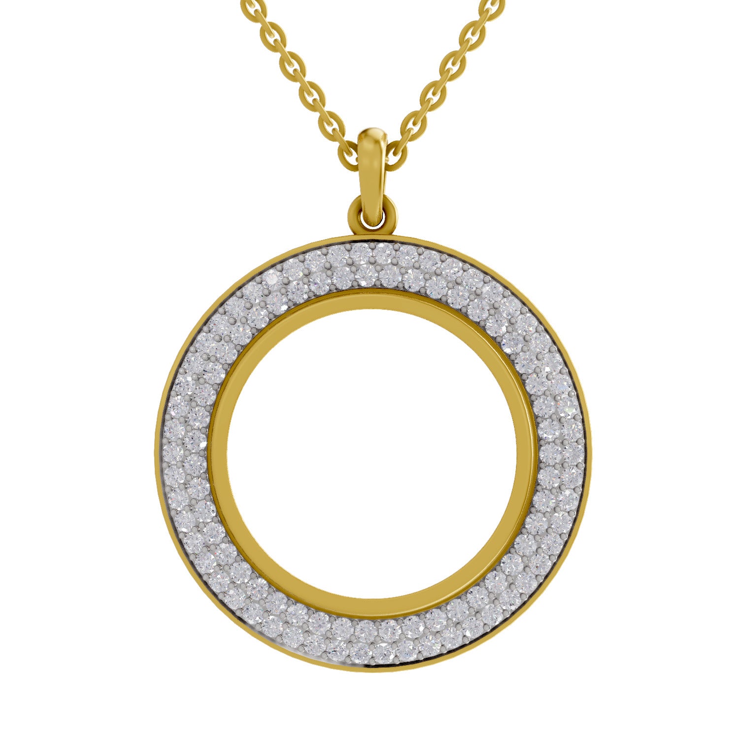 1.41 Carat| 925 Sterling Silver Gold Plated Fashion Pendant Necklace
