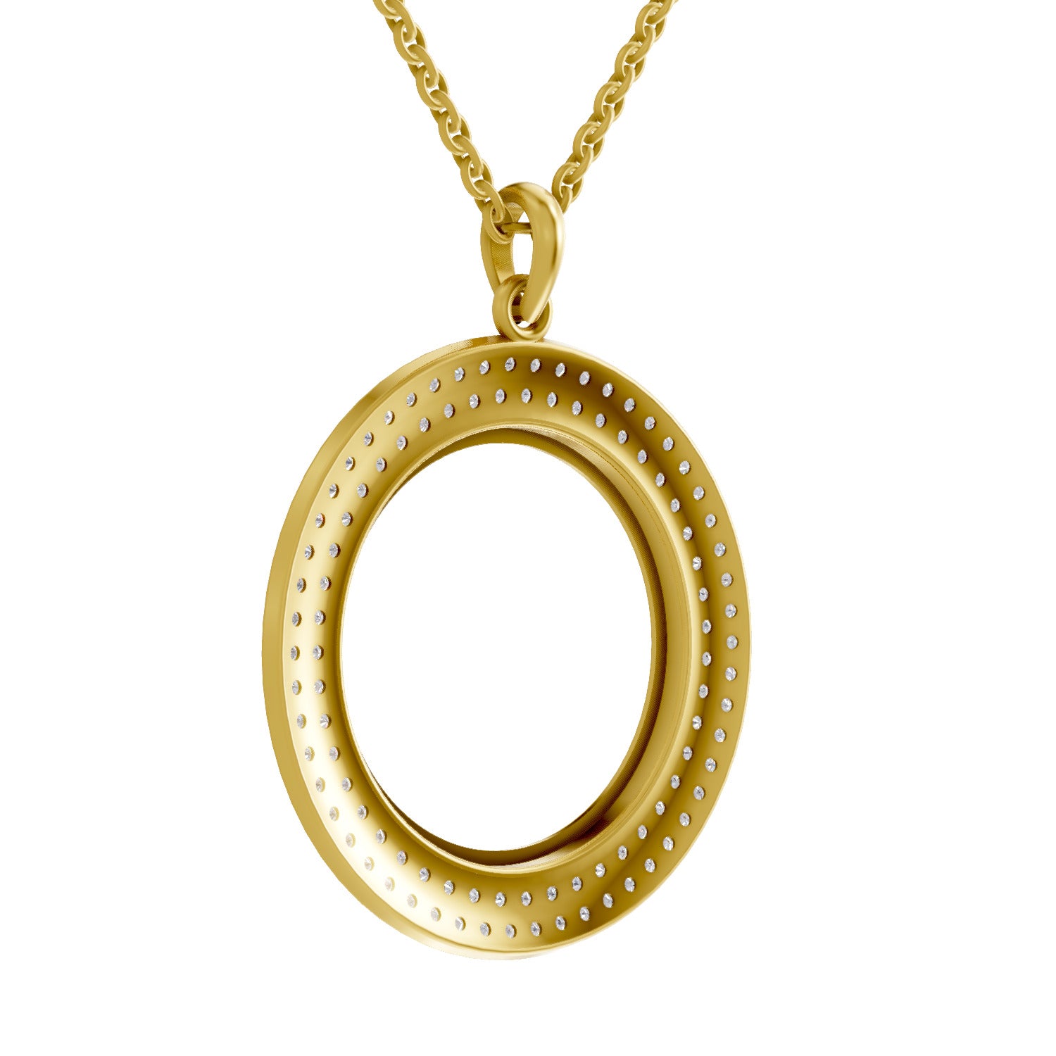 1.41 Carat| 925 Sterling Silver Gold Plated Fashion Pendant Necklace