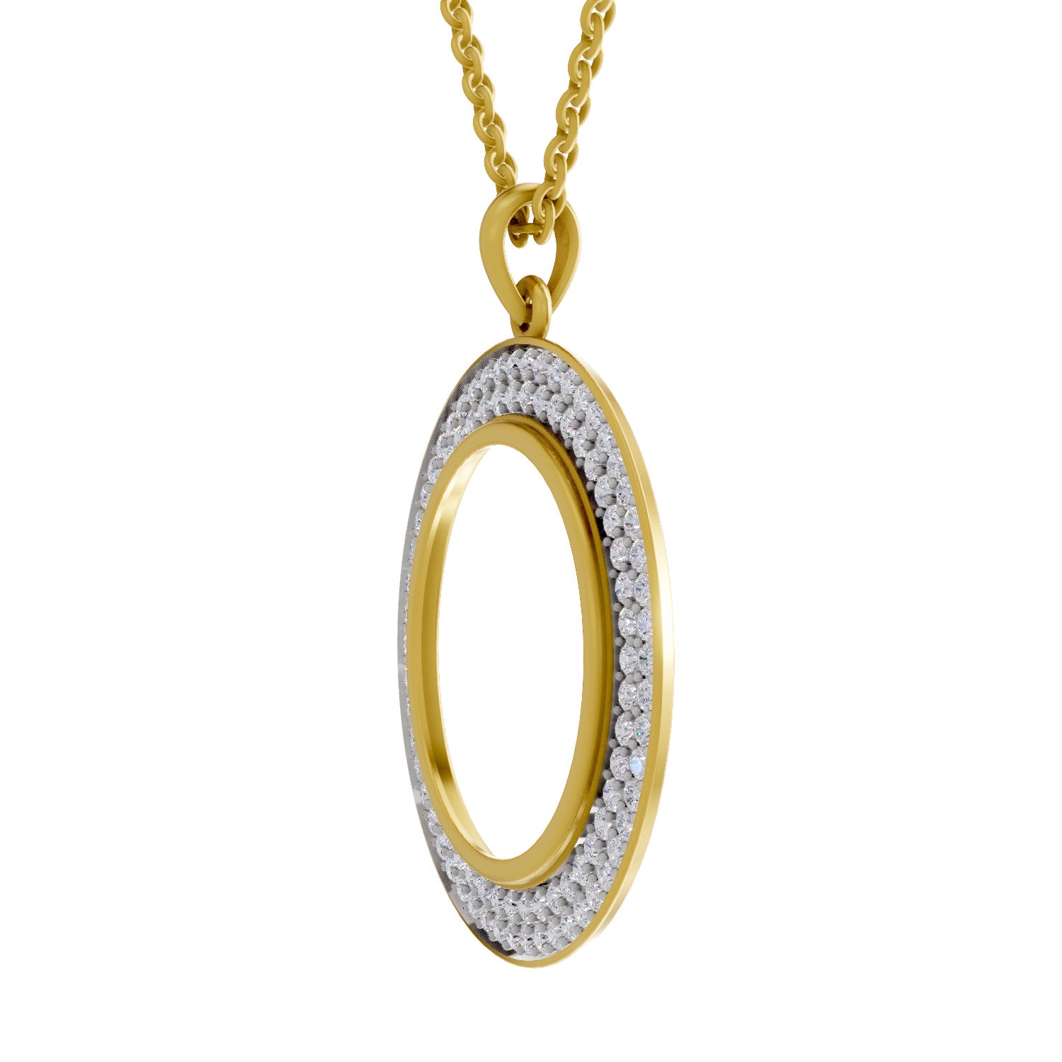 1.41 Carat| 925 Sterling Silver Gold Plated Fashion Pendant Necklace