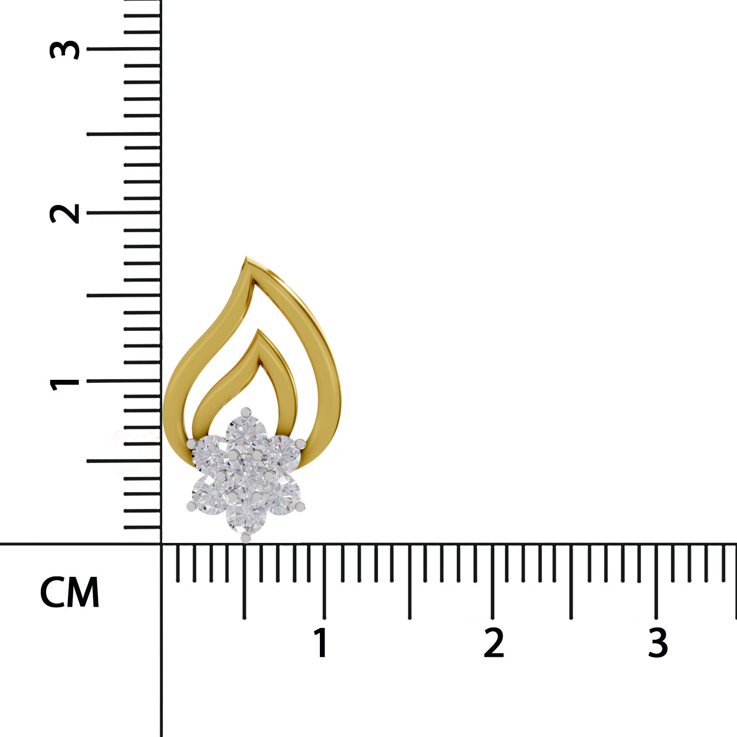 0.33 Carat| 925 Sterling Silver Gold Plated Floral Pendant Necklace