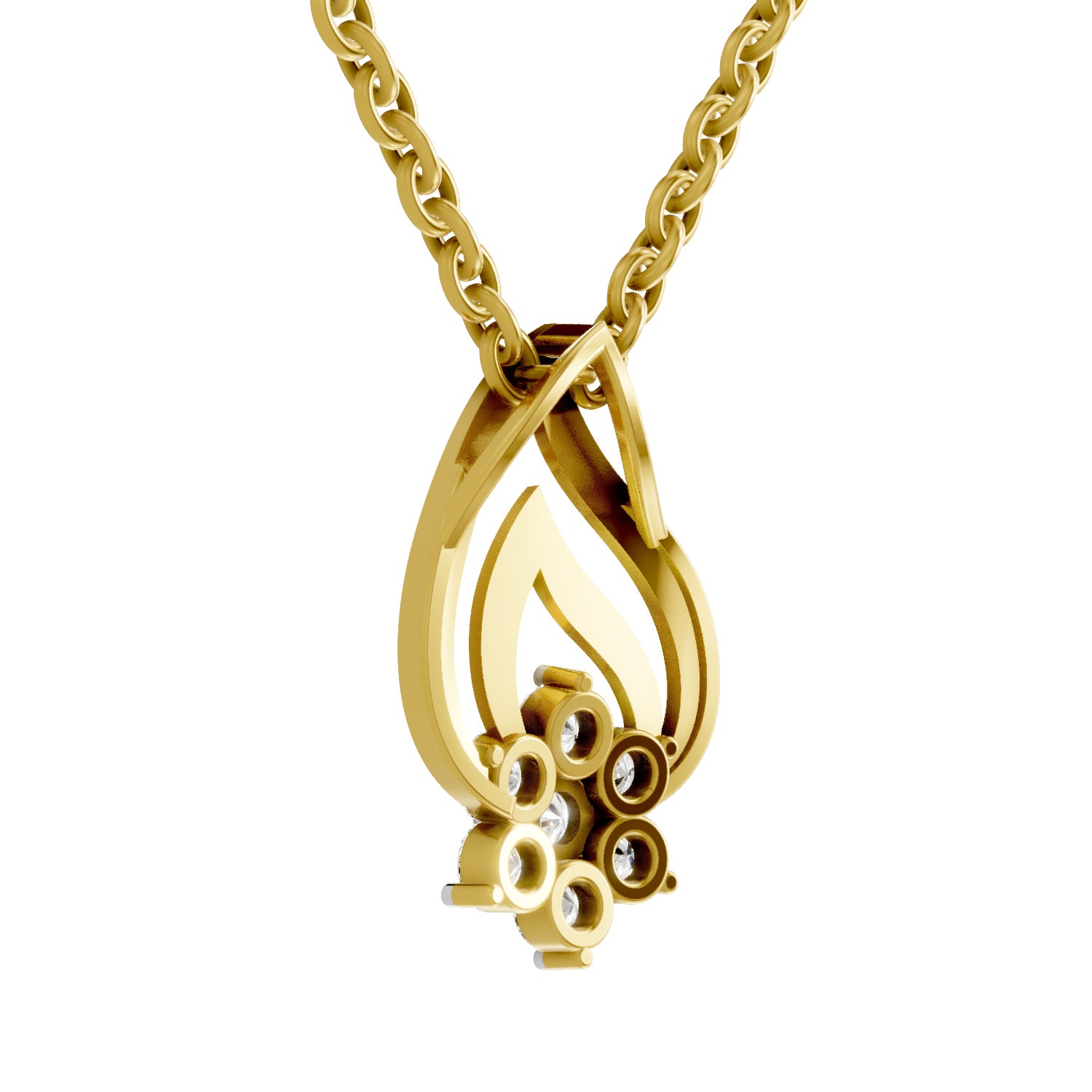 0.33 Carat| 925 Sterling Silver Gold Plated Floral Pendant Necklace