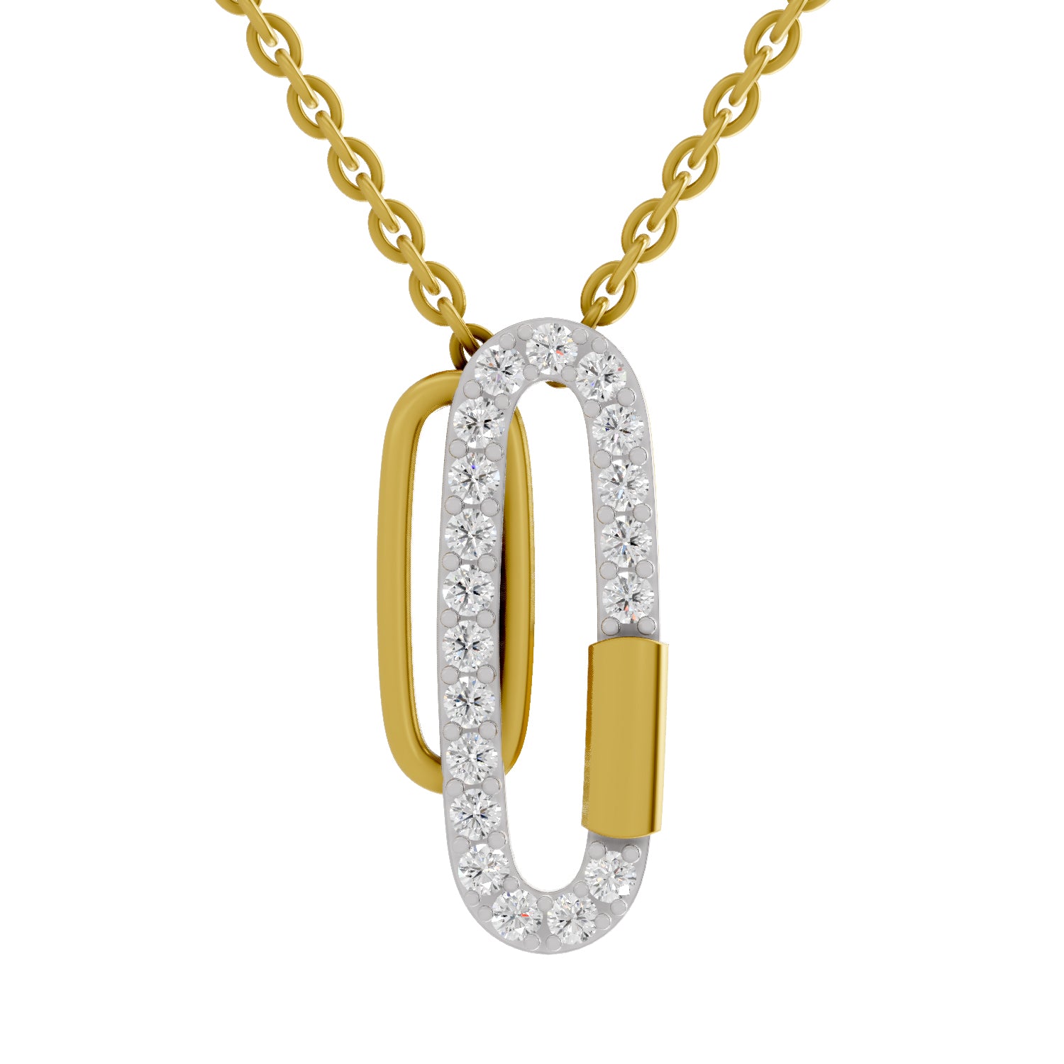 0.48 Carat| 925 Sterling Silver Gold Plated Fashion Pendant Necklace