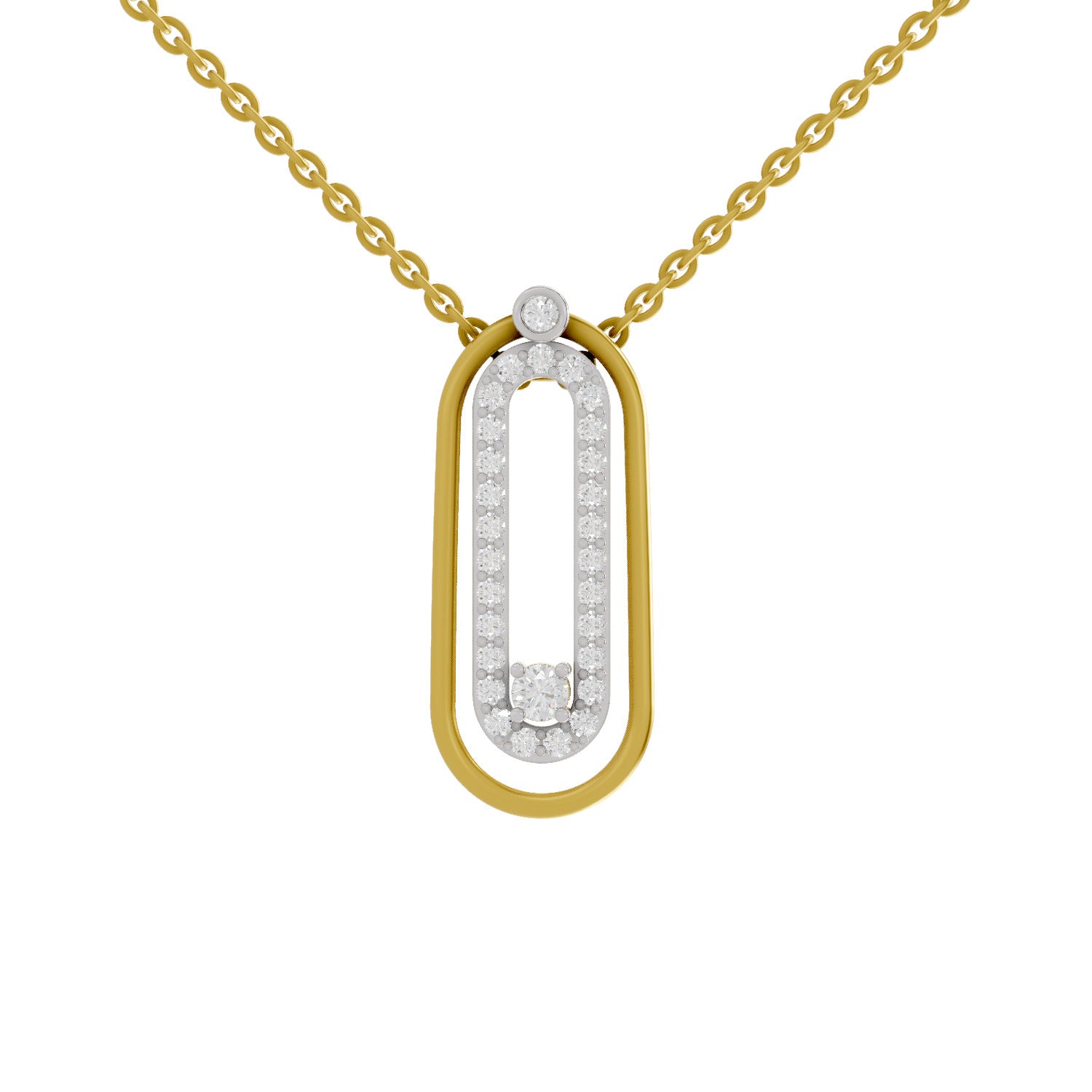 0.63 Round Shape | 925 Sterling Silver Gold Plated Fashion Pendant