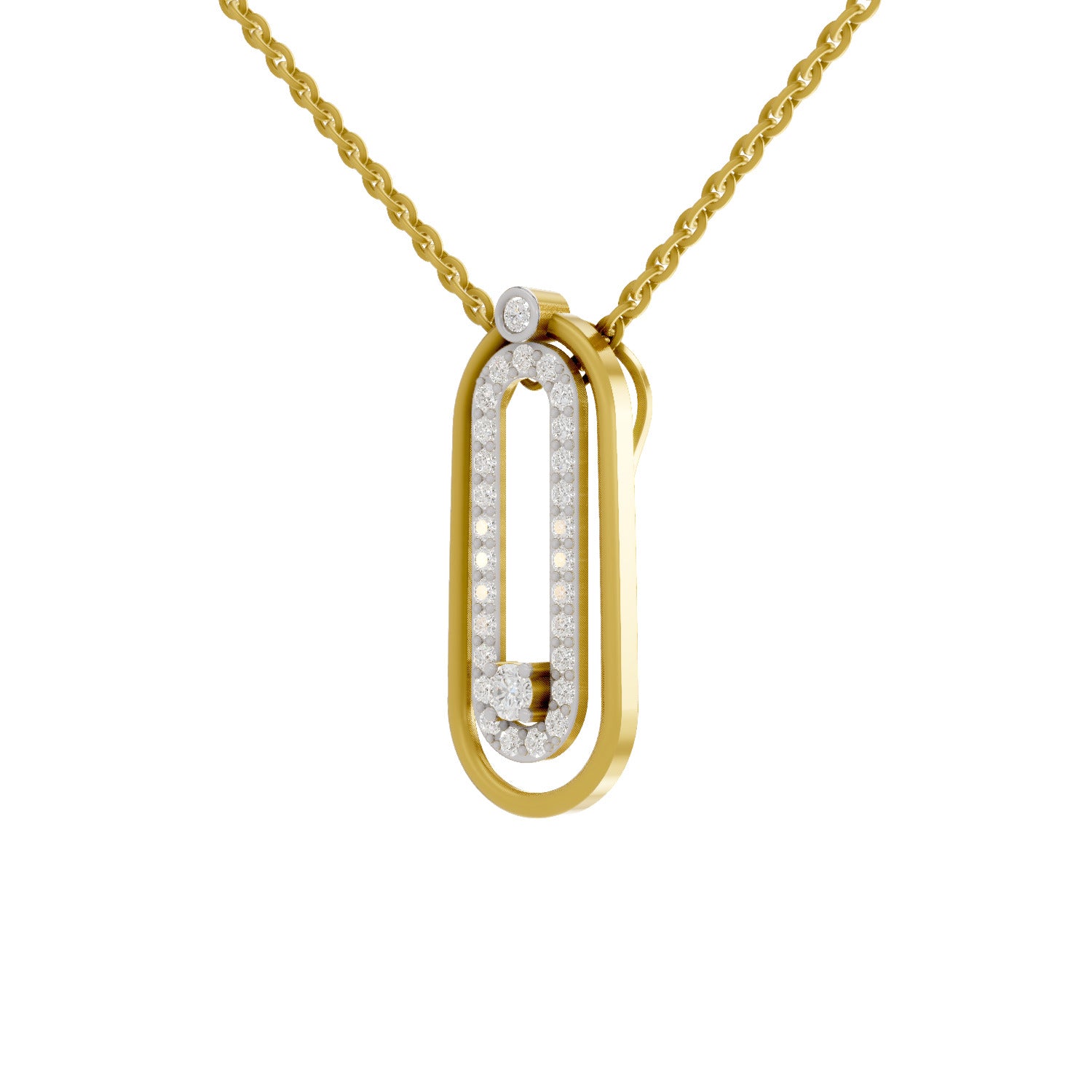 0.63 Round Shape | 925 Sterling Silver Gold Plated Fashion Pendant