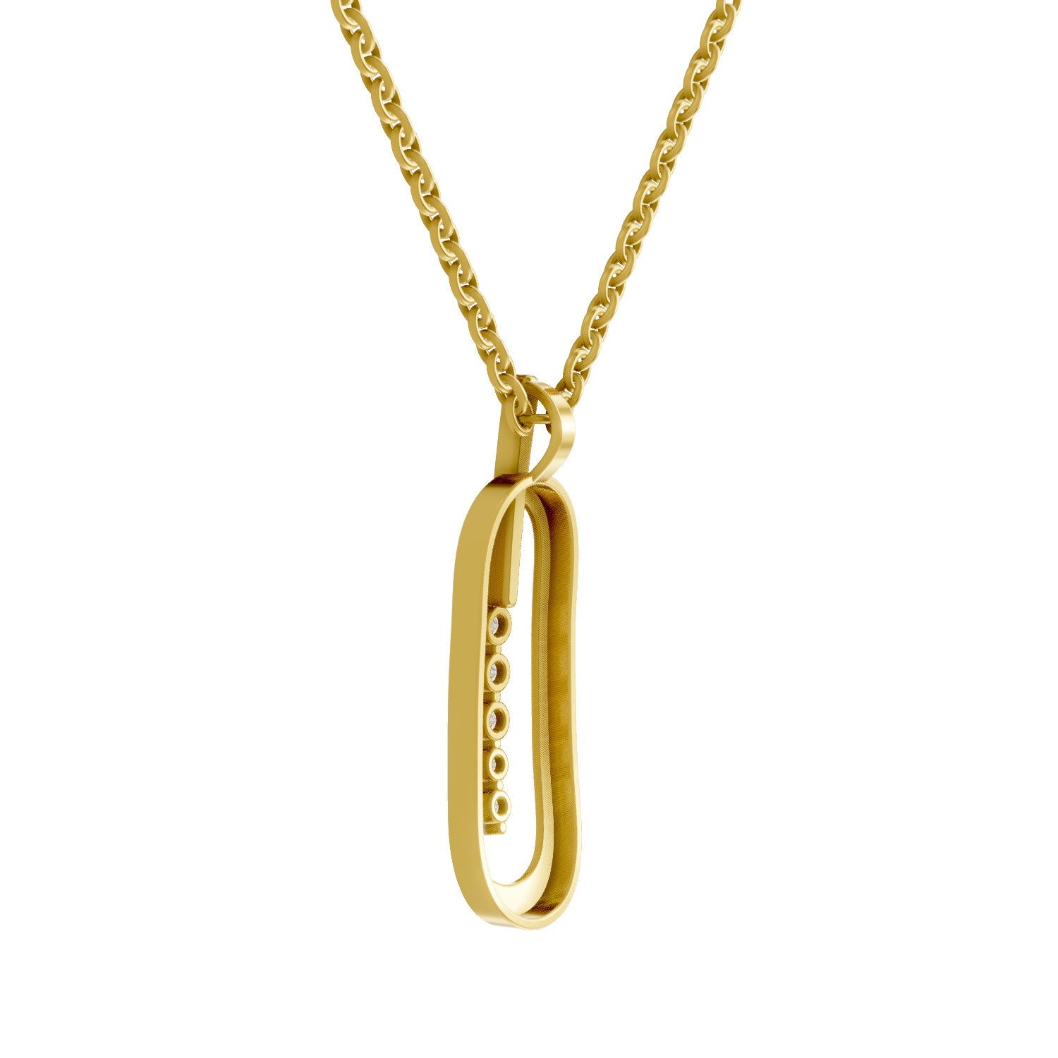 0.15 Round Shape | 925 Sterling Silver Gold Plated Fashion Pendant