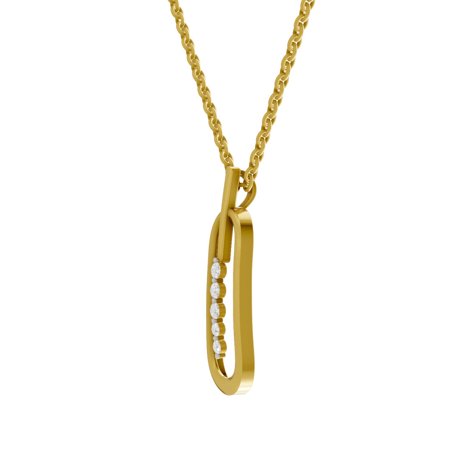 0.15 Round Shape | 925 Sterling Silver Gold Plated Fashion Pendant