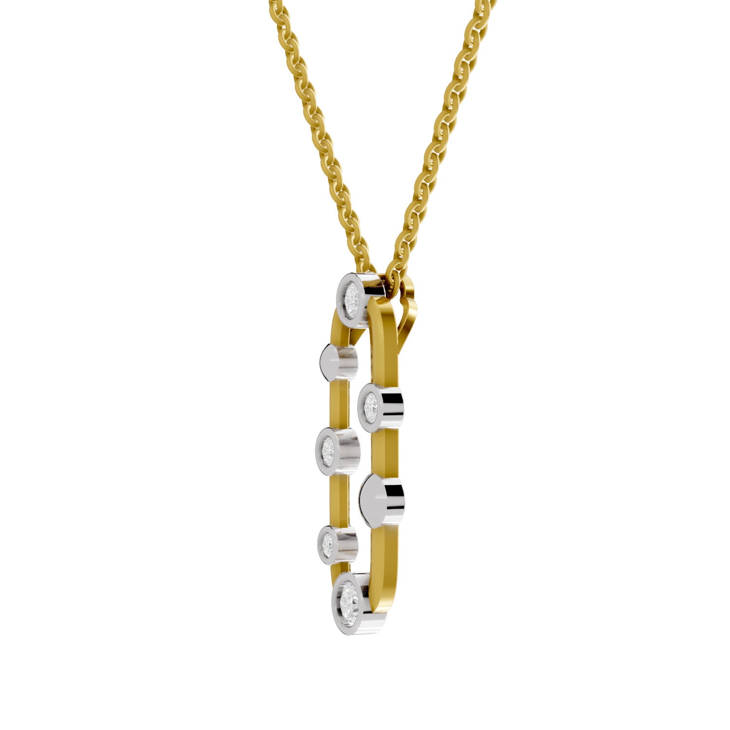 0.45 Round Shape | 925 Sterling Silver Gold Plated Fashion Pendant